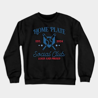 Home Plate Social Club, Midday, Softball Mom, Softball Dad, Softball Game Day, Softball Grandma, Softball Family Crewneck Sweatshirt